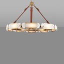 Loft Industry Modern - Marble Oval Disk Chandelier